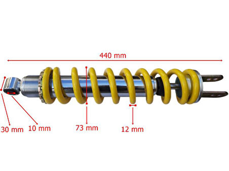 Honda Cross Xr250 Tornado Arka Amortisör 440 Mm 12-73 Yay10 Gazlı