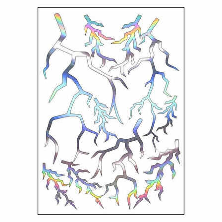 A4 Sticker 128 Tek Paket Çoklu Şimşek Hologram
