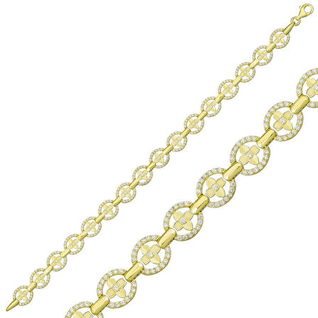 Gümüş Yuvarlak Su Yolu Kadın Bileklik