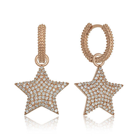 Gümüş Halka Yıldız Kadın Küpe