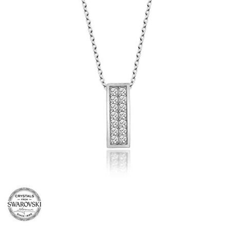 Swarovski Taşlı Gümüş Sırataş Bayan Kolye
