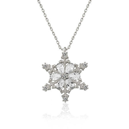 ​Gümüş Kar Çiçeği Kadın Kolye