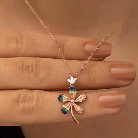 Gümüş Çiçek Kadın Kolye