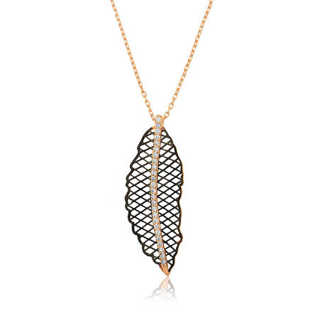 Gümüş Yaprak Kadın Kolye