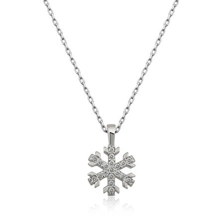 Gümüş Kar Tanesi Kadın Kolye