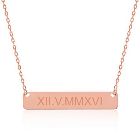 Gümüş Kişiye Özel Roma Rakamlı Tarih Kolye