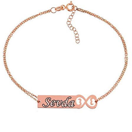 Gümüş Kişiye Özel Sonsuzluk İsimli Kadın Bileklik