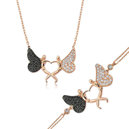 Gümüş Kalpli Melek Kadın Set