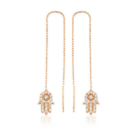 Gümüş Zincirli Fatma Ana Eli Küpe