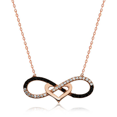 Gümüş Kalpli Sonsuzluk Kadın Kolye