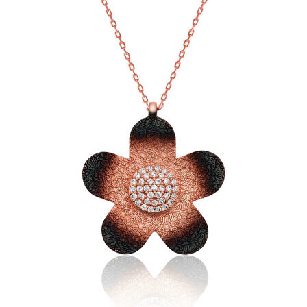 Gümüş Unutma Beni Çiçeği Kadın Kolye