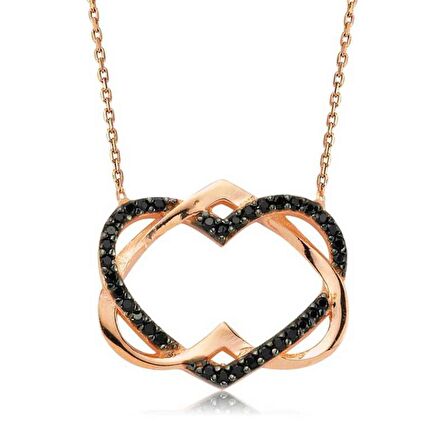 Gümüş Birleşmiş Kalpler Kadın Kolye