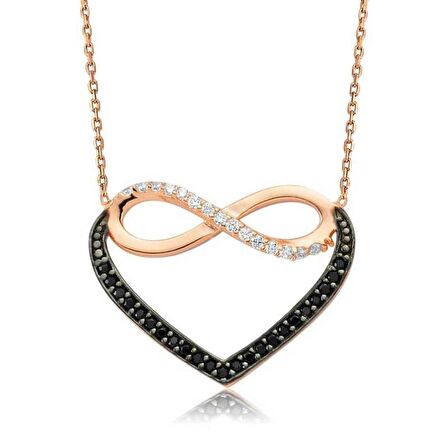 Gümüş Kalpli Sonsuzluk Kadın Kolye