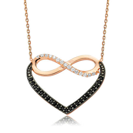 Gümüş Kalpli Sonsuzluk Kadın Kolye