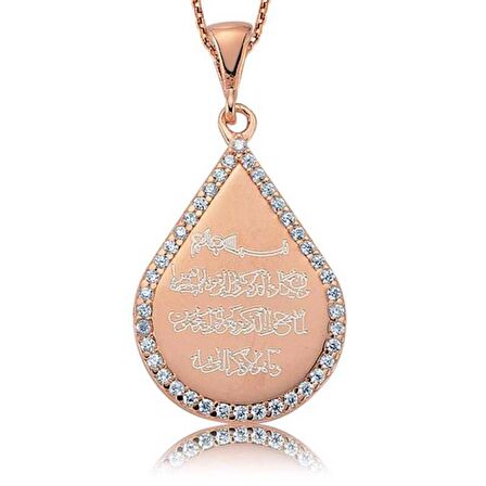 Gümüş Taşlı Nazar Duası Kadın Kolye