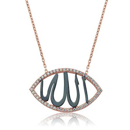 Gümüş Allah Yazılı Kadın Kolye