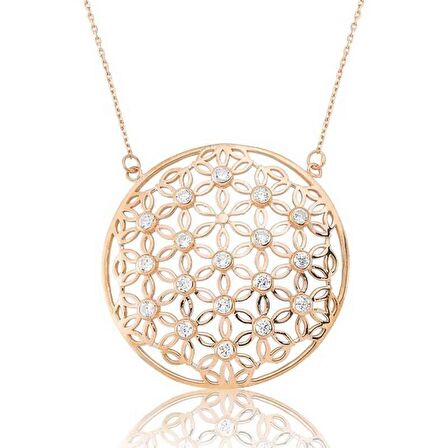 Gümüş Yaşam Çiçeği Kadın Kolye