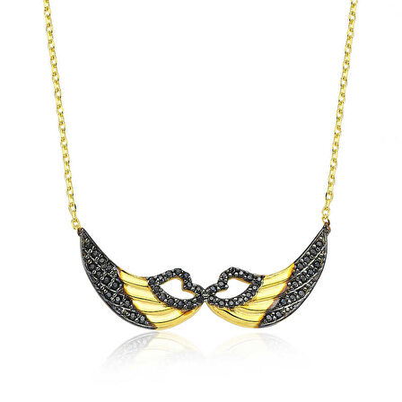 Gümüş Melek Kanadı Kadın Kolye