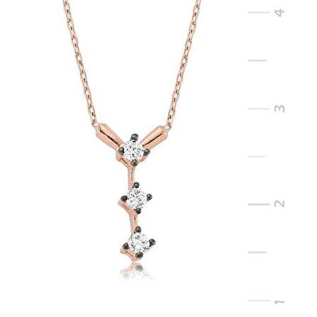 Gümüş 3 Taş Tria Kadın Kolye