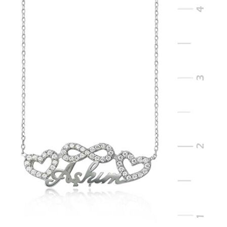 Gümüş Sonsuzluk Kalpli Aşkım Kadın Kolye