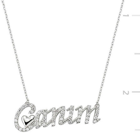 Gümüş Canım Yazılı Kadın Kolye