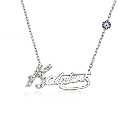 Gümüş Kemal Atatürk İmzalı Kadın Kolye