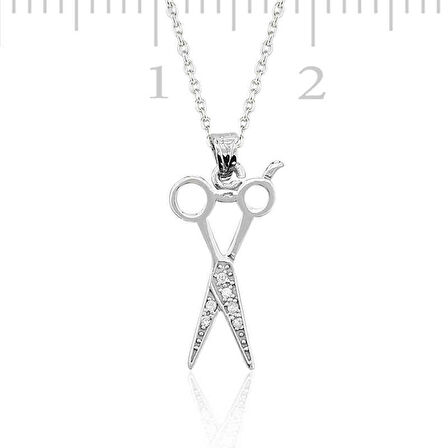 Gümüş Makas Kadın Kolye