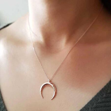 Gümüş Hilal Kolye