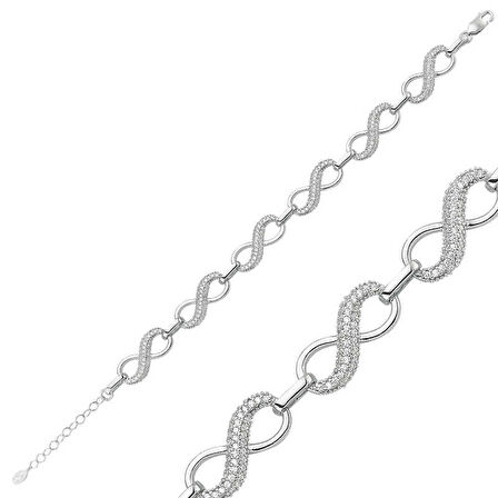 Gümüş Sonsuzluk Kadın Bileklik