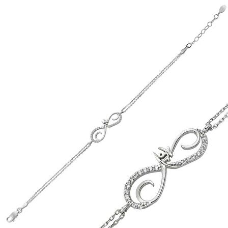 Gümüş Sonsuz Aşk Kadın Bileklik