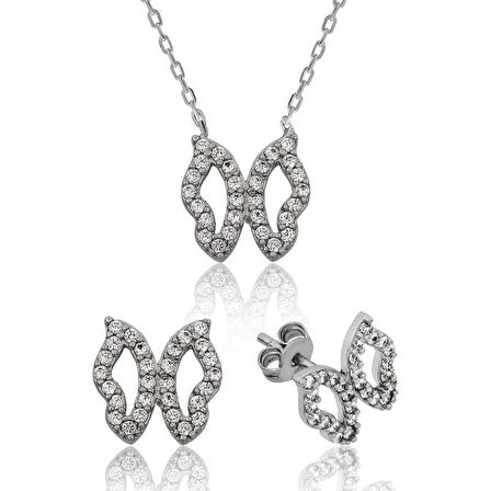 Gümüş Kelebek Kadın Set