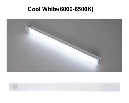  20 CM BEYAZ IŞIK HAREKET SENSÖRLÜ DOLAP İÇİ ÇALIŞMA MASASI MUTFAK TEZGAH ALTI USB LED IŞIK