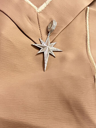 Kutup Yıldızı Model Ajda Bilezik 925 Ayar Gümüş Charm