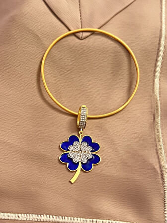 925 Ayar Gümüş Yonca Charm Ajda Model Bilezik 
