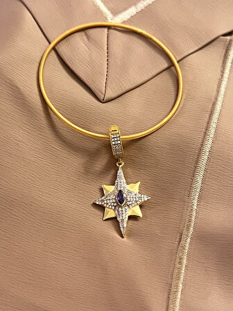 Ajda 925 Ayar Gümüş İki Adet Kutup Yıldızı Charm Bilezik