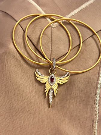 Peri Ajda Bilezik Üç Adet 925 Ayar Gümüş Charm