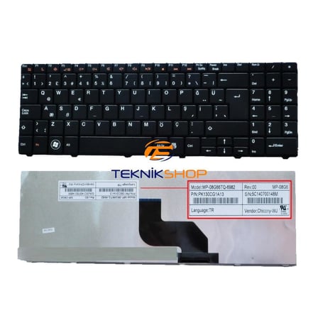 Acer 5516 5517 5241 5334 5532 E725 Notebook Klavyesi - Siyah TR / KL0485