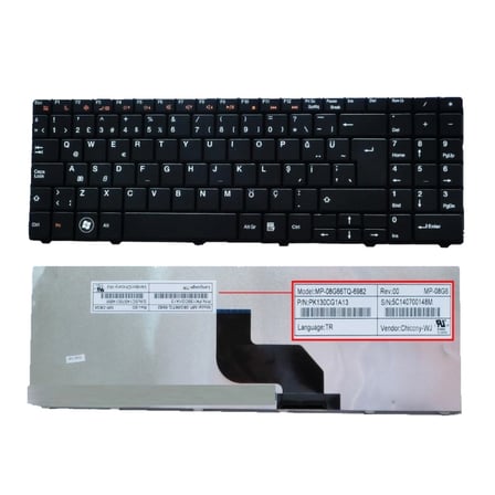 Acer 5516 5517 5241 5334 5532 E725 Notebook Klavyesi - Siyah TR / KL0485