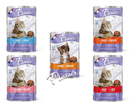 Plaisir 100Gr Pouch Beef and Dinde Sığır Hindi Etli 1Adet Kedi Maması