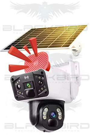 Okam-3915 Beyaz 6 Mp 4G Solar Dual Lens Alert Ptz Kamera