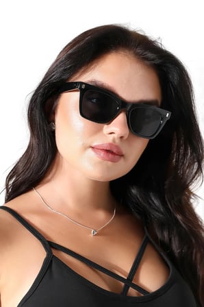 Kadın UV400 Siyah Kare Güneş Gözlüğü 23014 C2