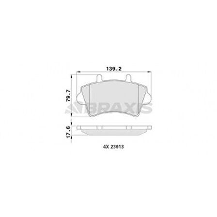 Renault On Fren Balatası Master II 01 10 Movano 01> Tum Modeller İnterstar 01> - Braxıs Aa0072