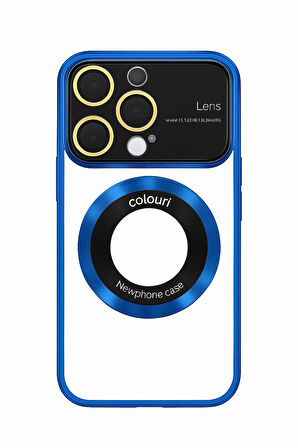 İphone 14 Pro Kılıf Kamera Korumalı Magsafe Colourl Mavi