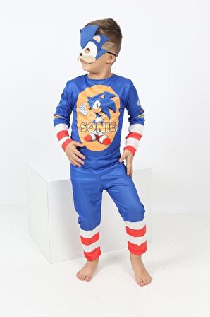 Baskılı Kirpi Sonic Kostümü - Sonic the Hedgehog Costum - Sonic Cosplay