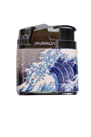 Parmida Tek Torch Pürmüz Deniz Desenli Çok Renkli Metal Puro Çakmağı - TR9226