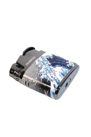 Parmida Tek Torch Pürmüz Deniz Desenli Çok Renkli Metal Puro Çakmağı - TR9226