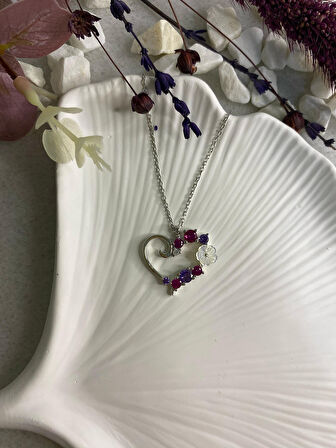 Manolya Çicegi Aşk Işıltısı 925 Ayar Gümüş kolye