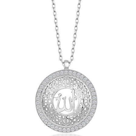 Allah Yazılı Cevşen Dualı 925 Ayar Gümüş Kolye