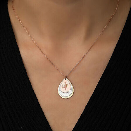 Rose AyetelKursi Nazar Ayeti Allah Yazılı 925 Ayar Gümüş Kolye