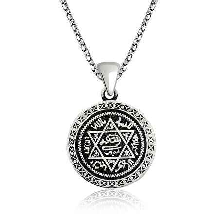 Süleyman Mührü 925 Ayar Gümüş Kolye